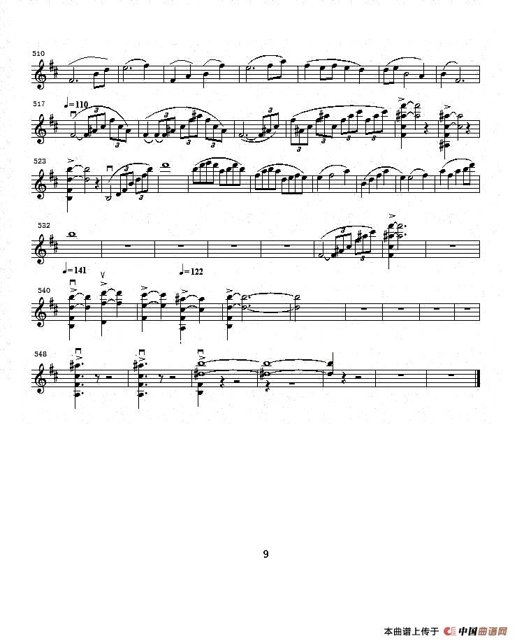 b小调第一小提琴协奏曲第一乐章（独奏小提琴分谱）小提琴谱