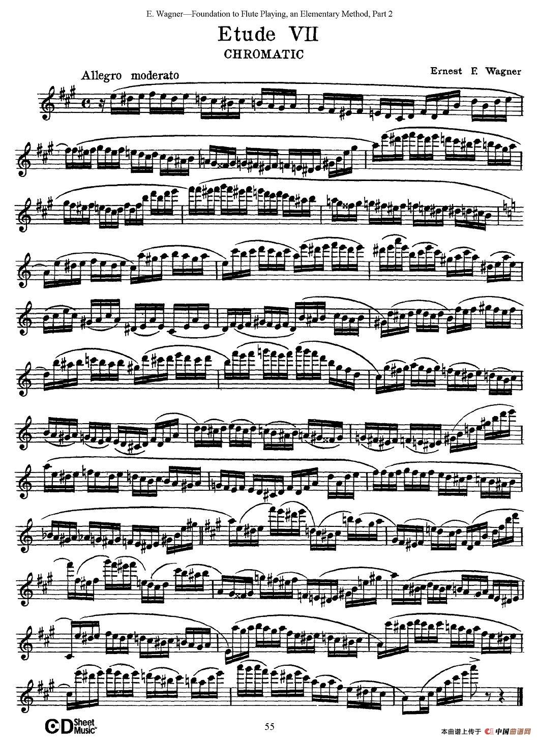 长笛演奏基础教程练习（Etude 7）长笛谱