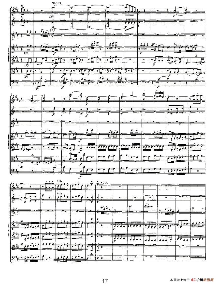 Concerto in D for（D大调长笛协奏曲）长笛谱