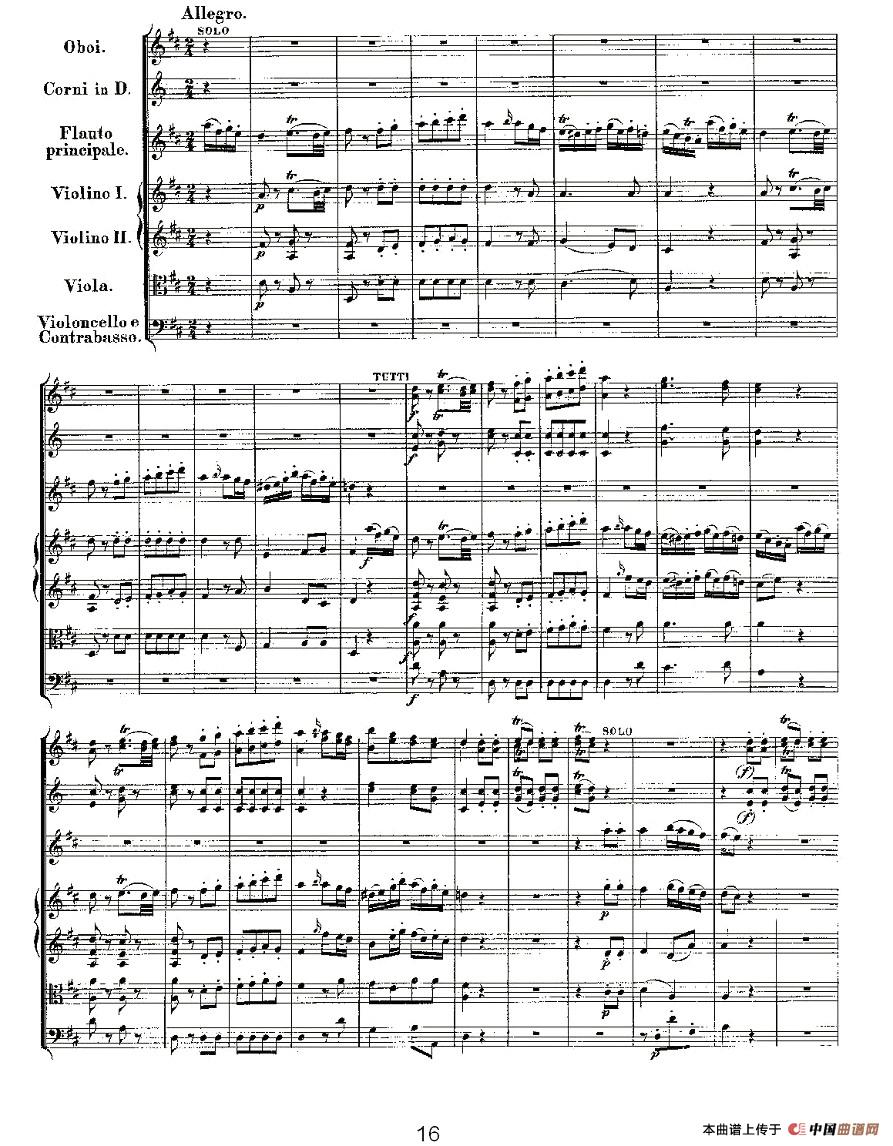 Concerto in D for（D大调长笛协奏曲）长笛谱