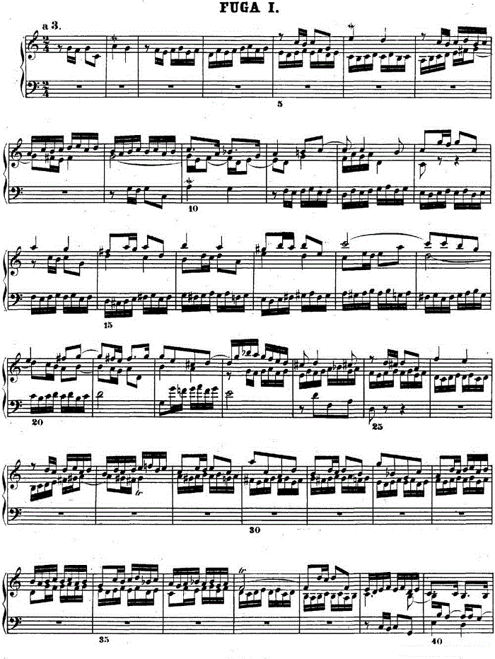 巴赫《平均律钢琴曲集·第二卷》之赋格曲（NO.1）