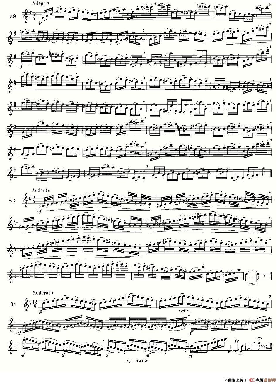 简易音阶练习100首之50-66（moyse-100）长笛谱