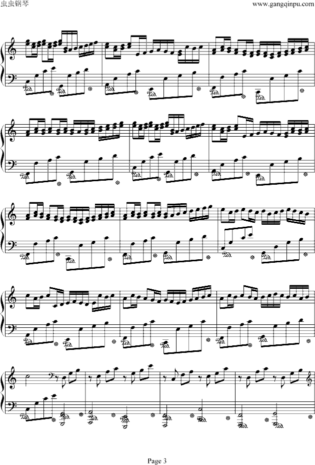 卡农- （情感100%）钢琴谱