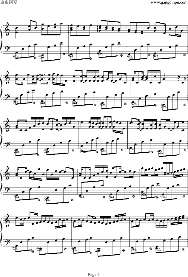卡农- （情感100%）钢琴谱