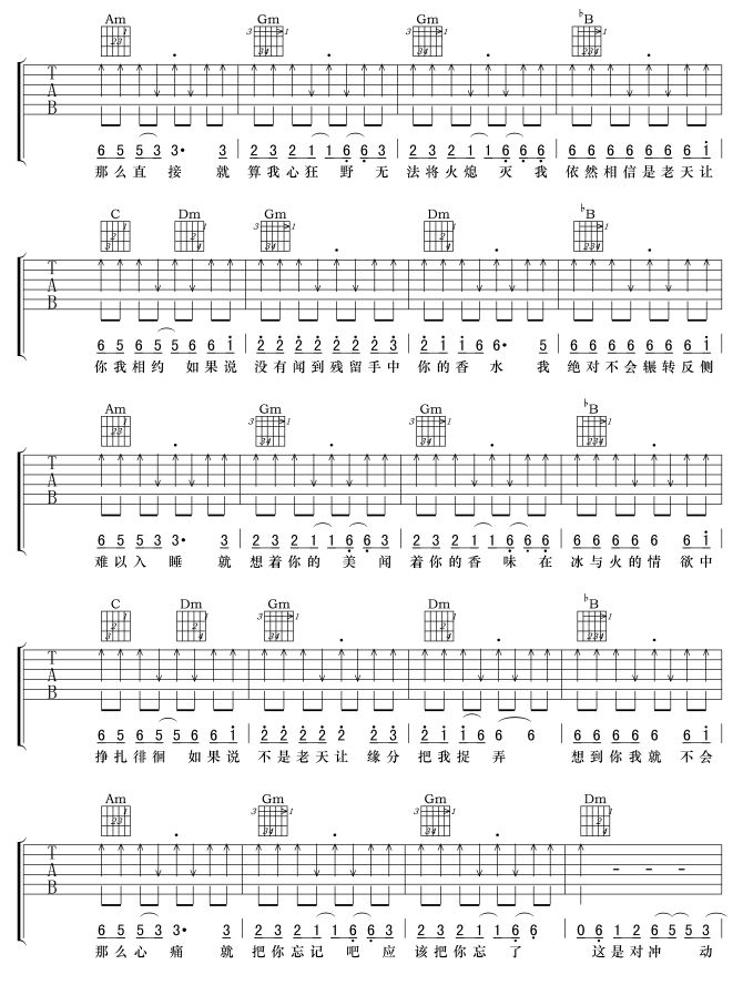 冲动的惩罚（上）吉他谱