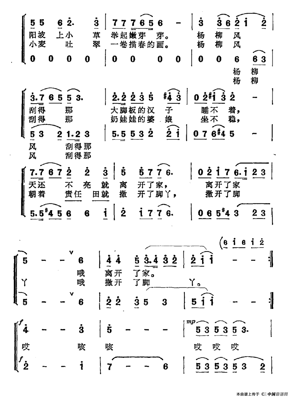 杨柳风（女声小合唱）合唱谱