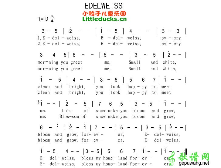 edelweiss简谱