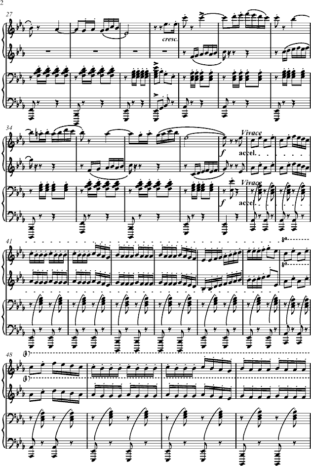 拿波里舞曲（四手联弹）钢琴谱