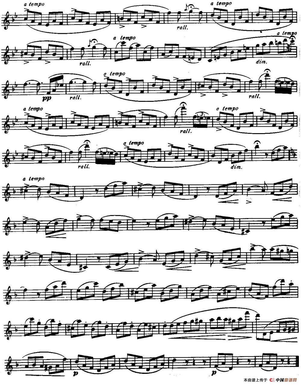 柯勒长笛练习曲作品33号（第二册）（6）长笛谱