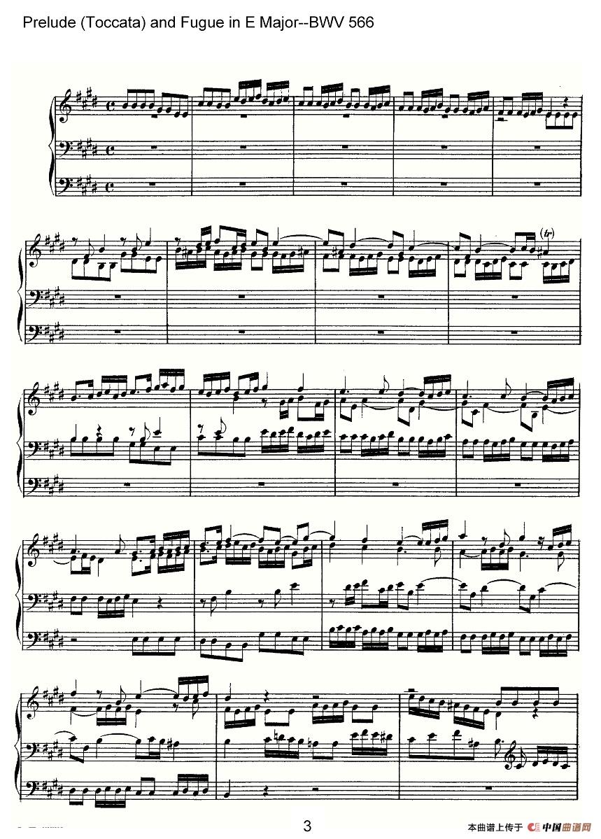 Prelude Toccata and Fugue小提琴谱