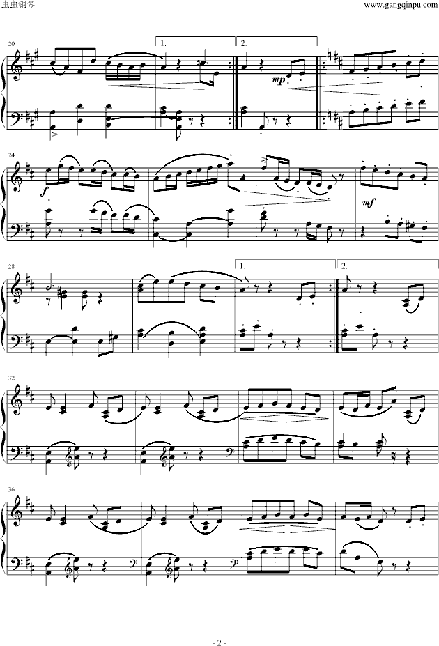 小步舞曲(四重奏)钢琴谱