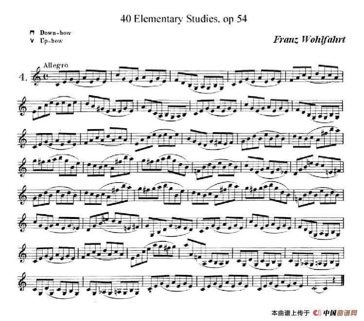 40首小提琴初级技巧练习曲之四小提琴谱