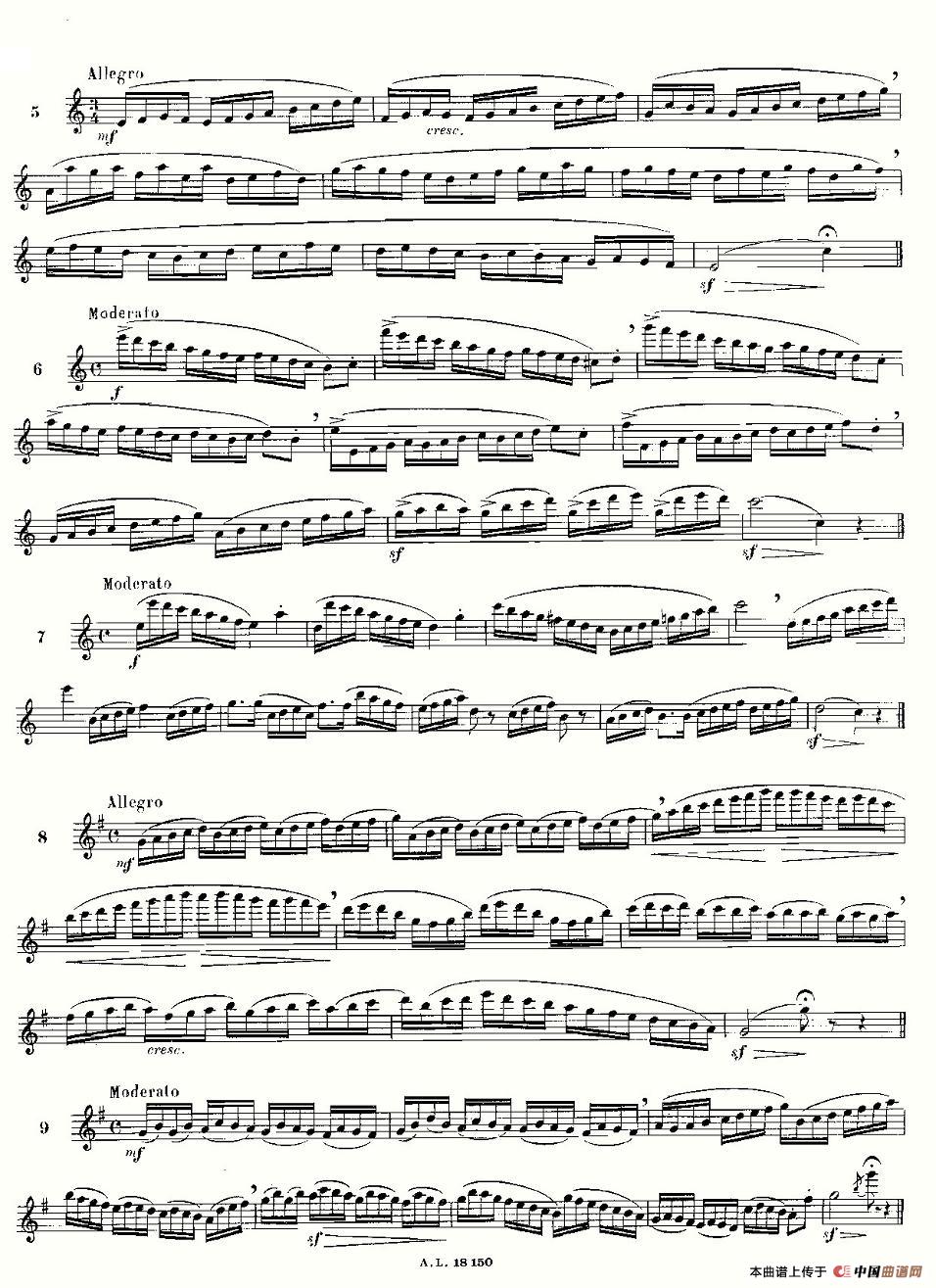 moyse - 100首练习曲之1—14长笛谱
