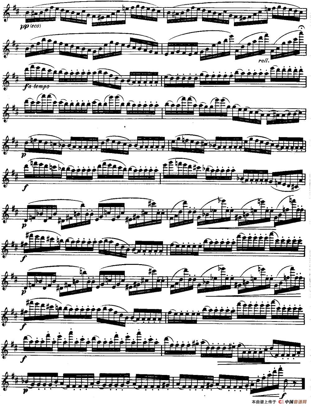 柯勒长笛练习曲作品33号（第三册）（4）长笛谱