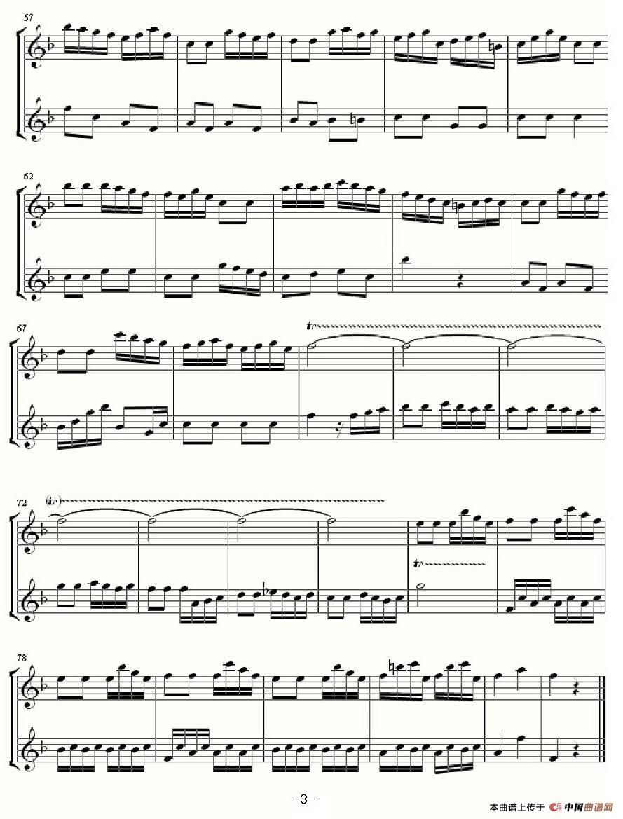 Allegro for Musical（二重奏）长笛谱