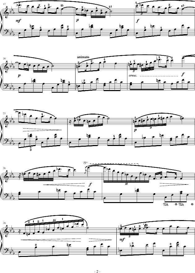 肖邦-c小调夜曲(Opus post)钢琴谱
