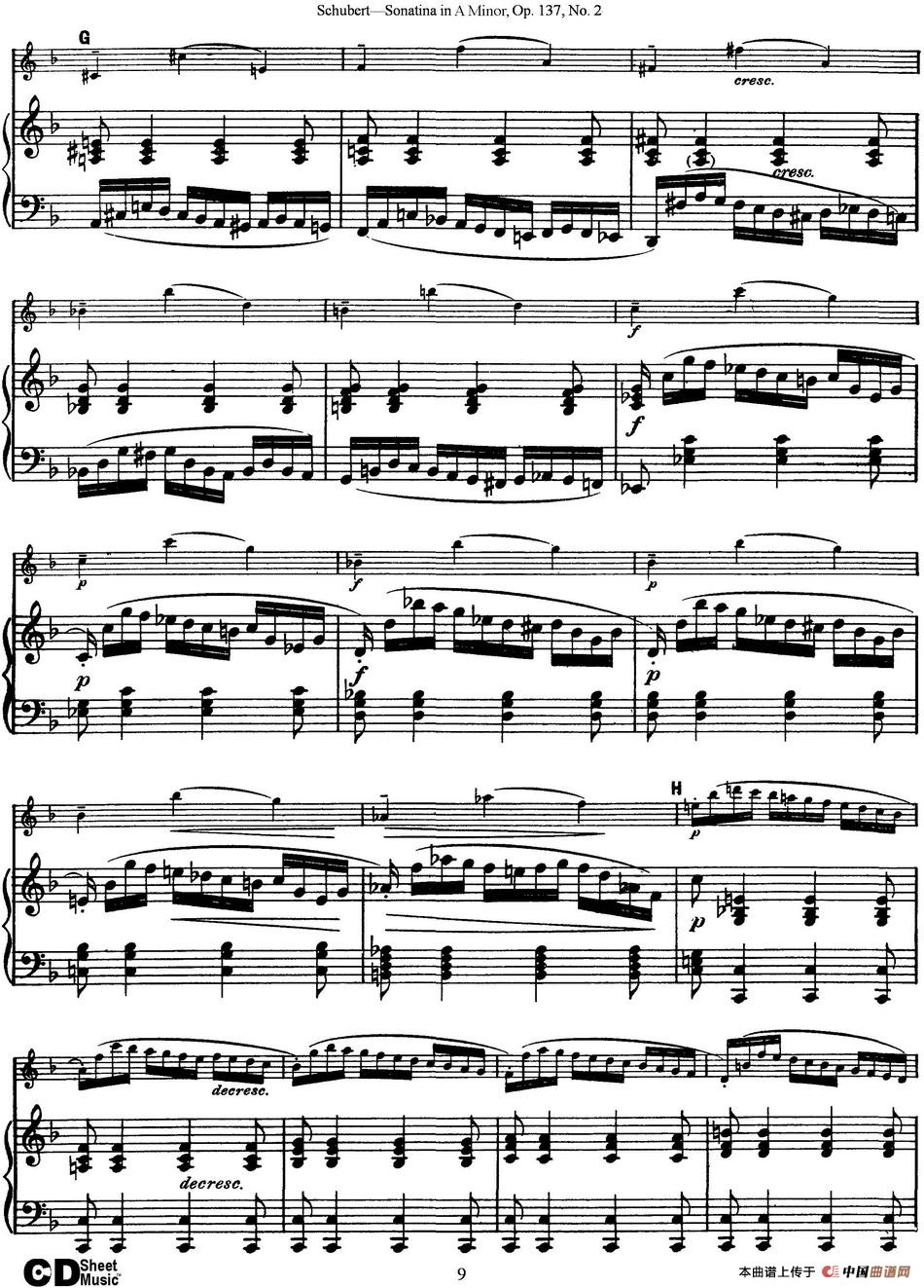 Violin Sonatina in A minor Op.137 No.2（小提琴+钢琴伴奏