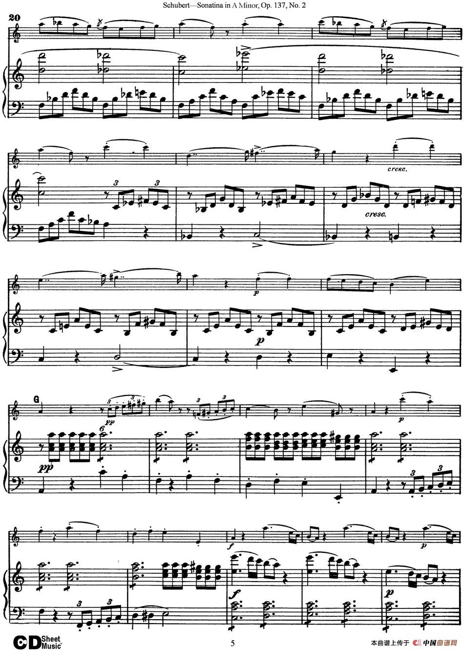 Violin Sonatina in A minor Op.137 No.2（小提琴+钢琴伴奏