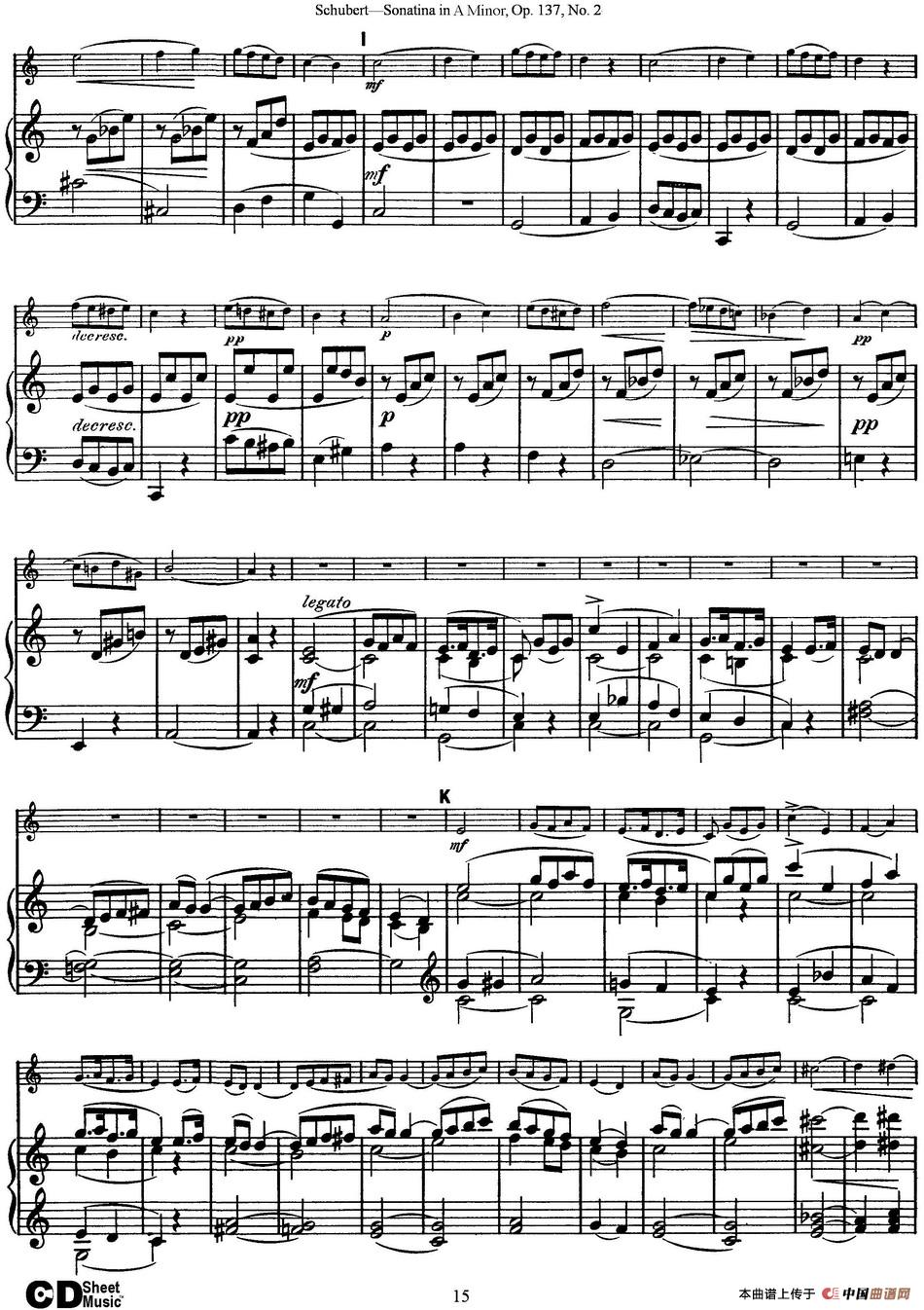 Violin Sonatina in A minor Op.137 No.2（小提琴+钢琴伴奏