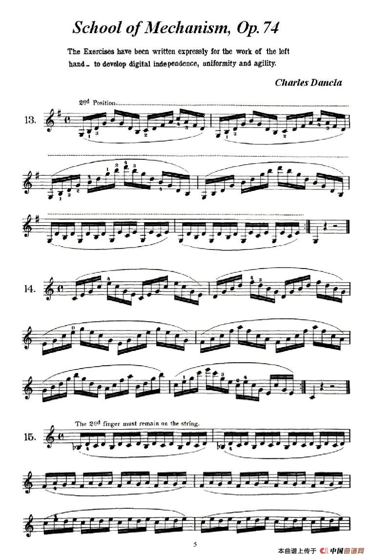 School of Mechanism, Op. 74（小提琴技巧练习13——22）