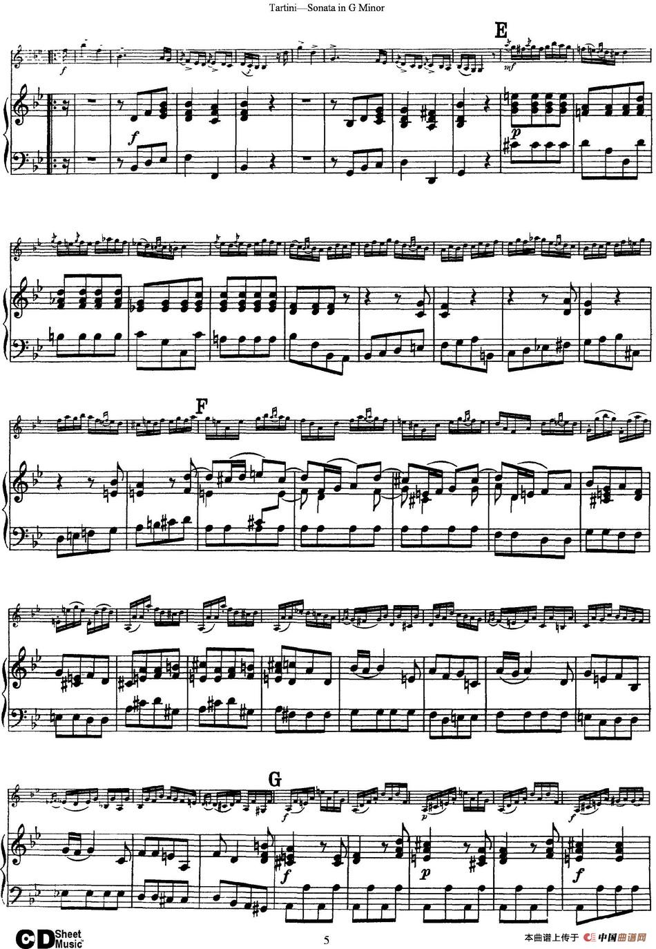 Violin Sonata in G Minor（The Devils Trill）（小提琴+钢琴