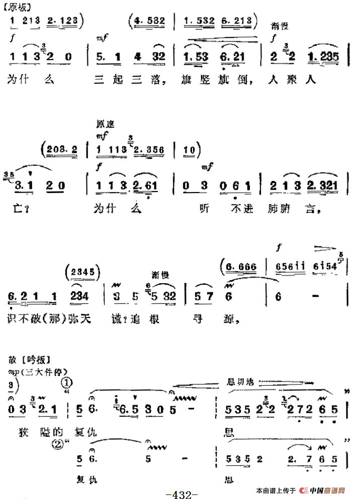 革命现代京剧《杜鹃山》主要唱段：血的教训（