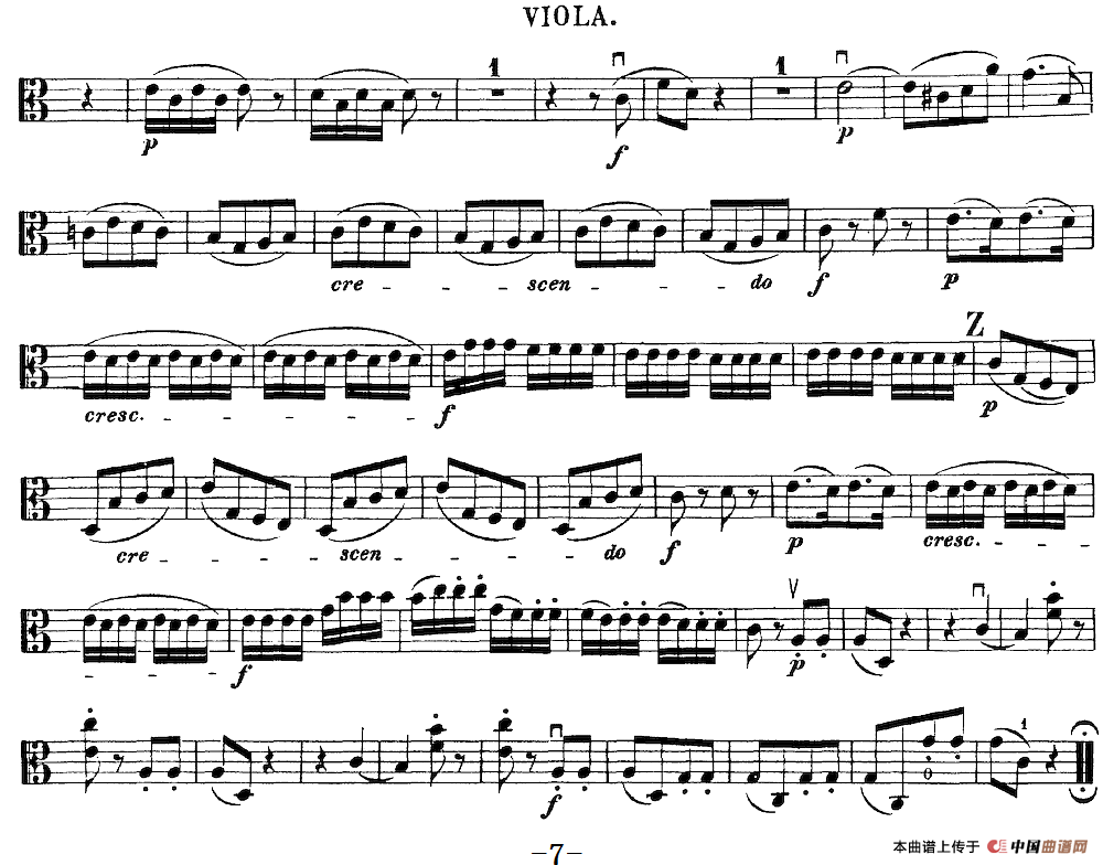 Mozart《Quartet No.19 in C Major,K.465》（Viola分谱）