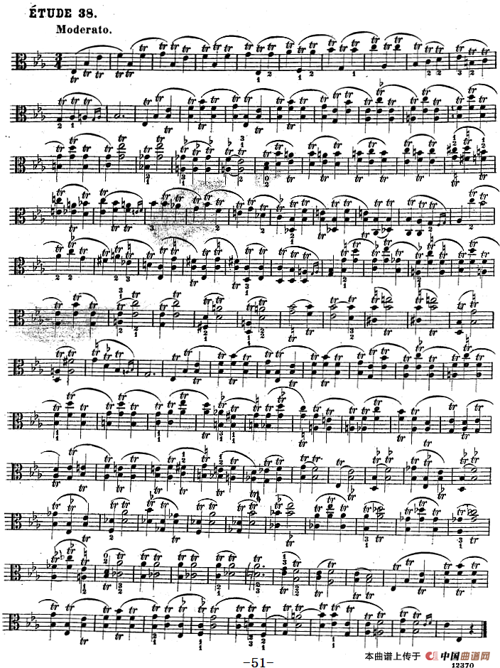 克莱采尔《中提琴练习曲40首》（ETUDE 36-38）