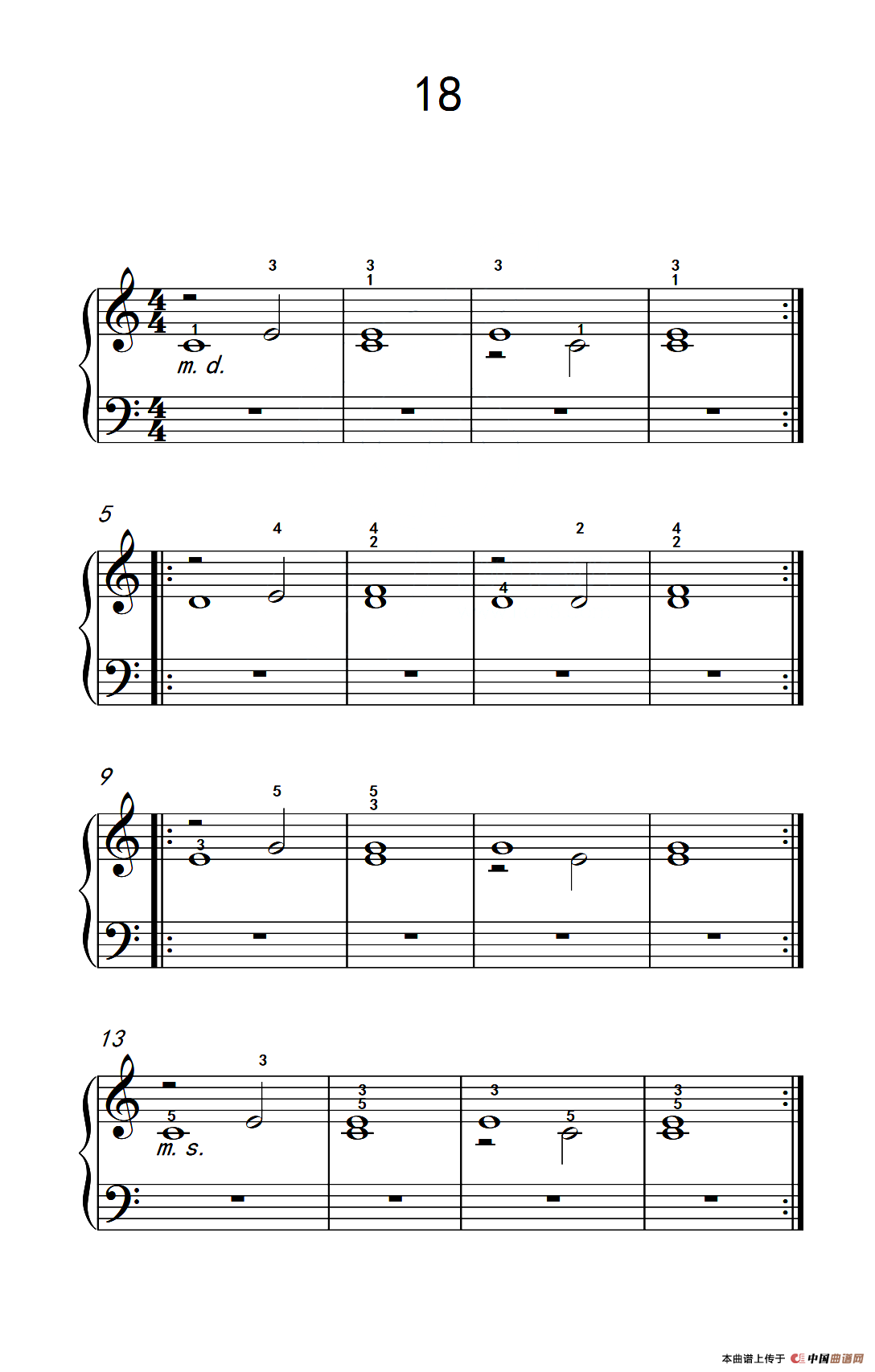 双音练习 18（儿童钢琴手指练习 2）