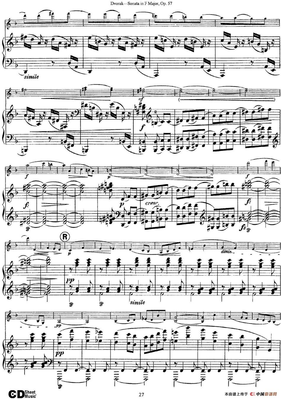 Violin Sonata Op.57（小提琴+钢琴伴奏）