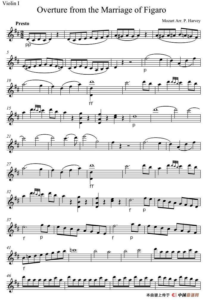 Overture from the Marriage of Figaro 费加罗的婚礼（Vio