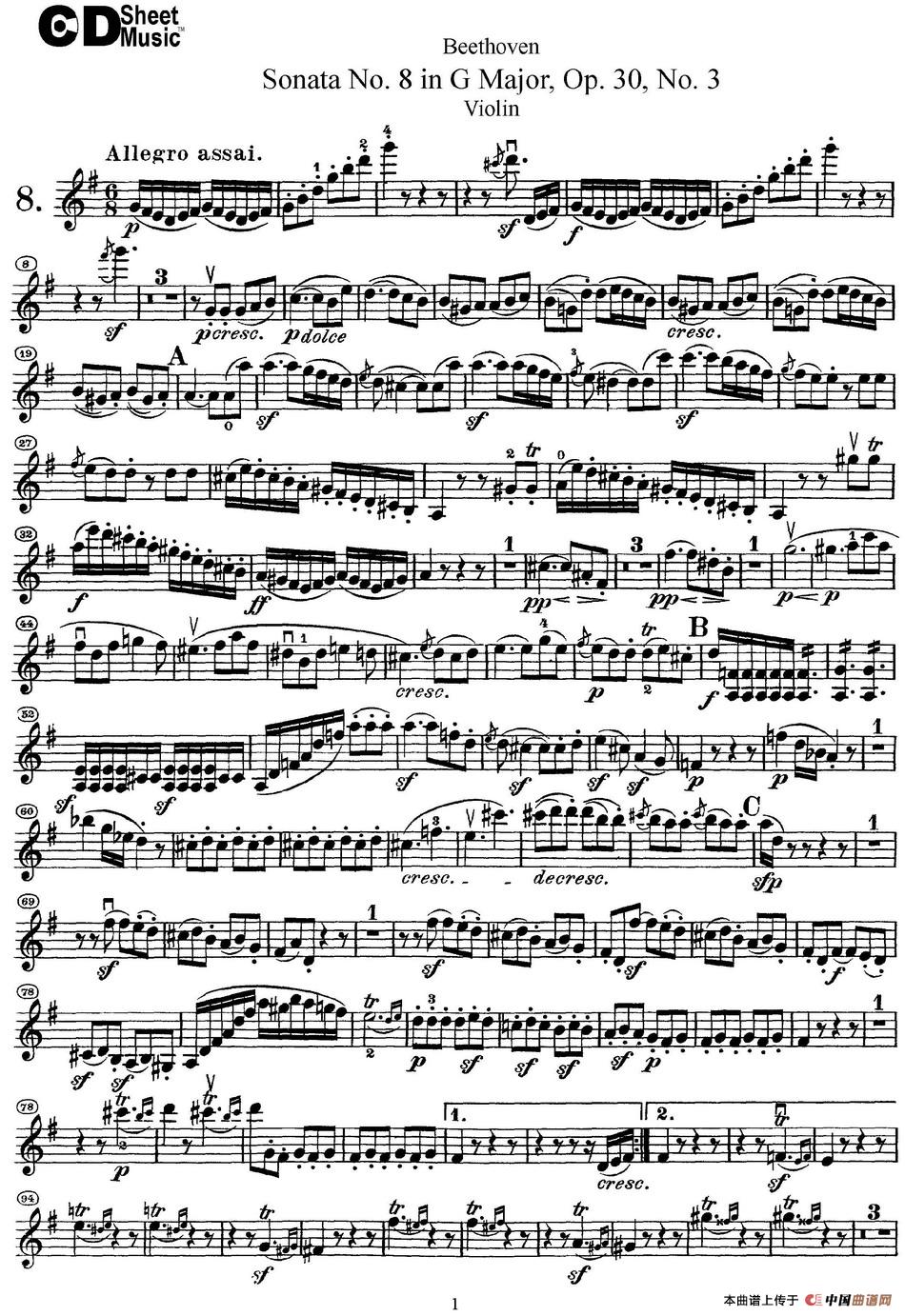 Violin Sonata No.8 in G Major Op.30 No.3