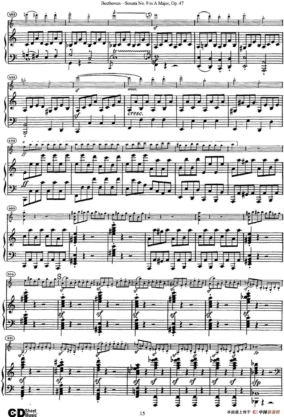 Violin Sonata No.9 in A Major Op.47（小提琴+钢琴伴奏）