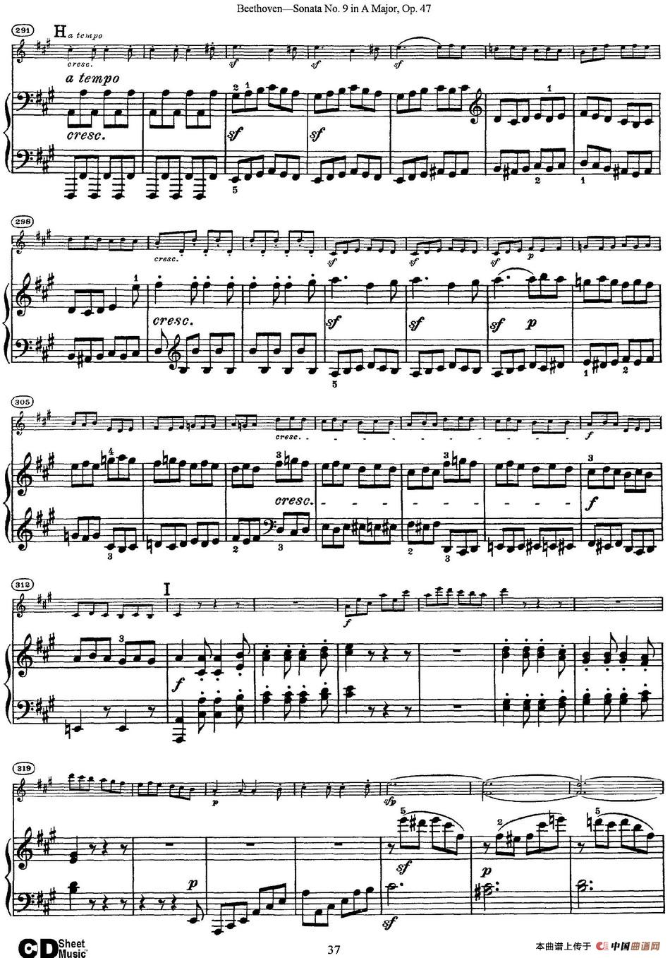 Violin Sonata No.9 in A Major Op.47（小提琴+钢琴伴奏）