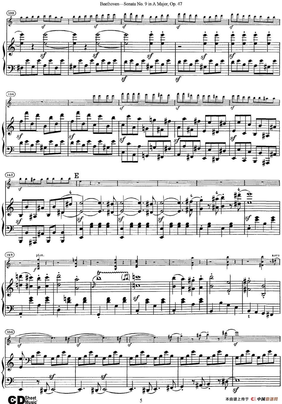 Violin Sonata No.9 in A Major Op.47（小提琴+钢琴伴奏）