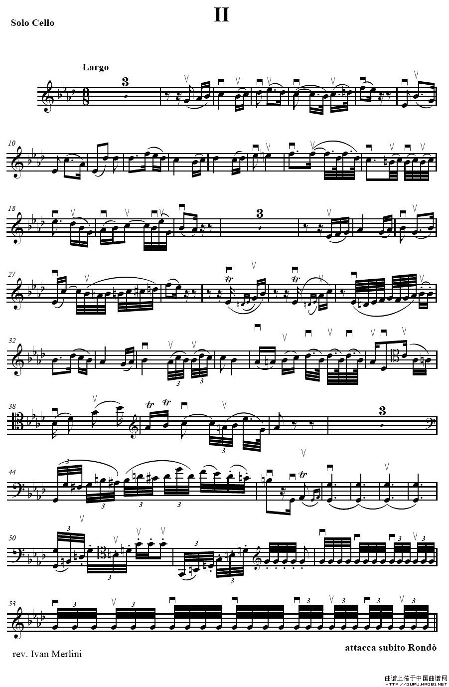 贝多芬  C大调三重协奏曲 第二乐章 作品56（大提