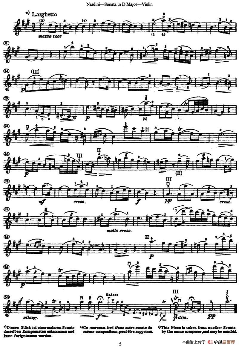 Sonata in D Major（D大调小提琴奏鸣曲）