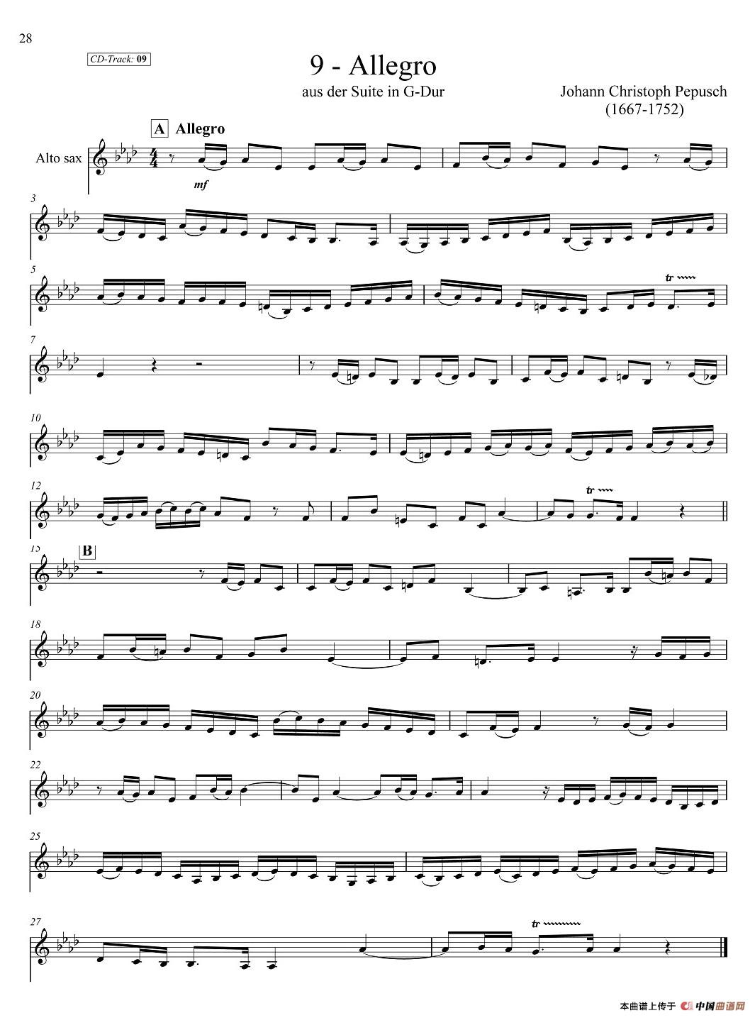 古典SAX12首（中音萨克斯分谱）