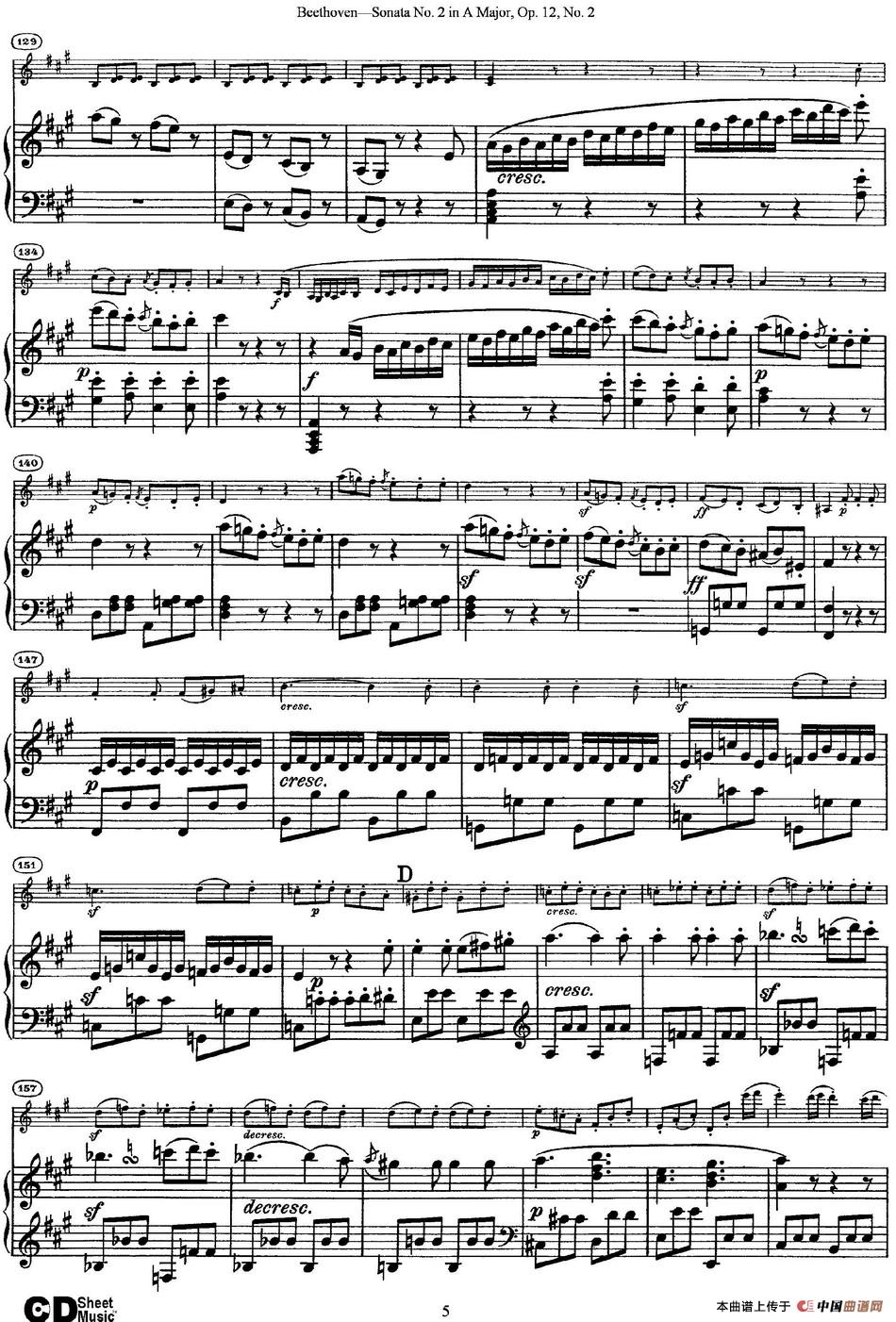 Violin Sonata No.2 in A Major Op.12 No.2（小提琴+钢琴伴奏