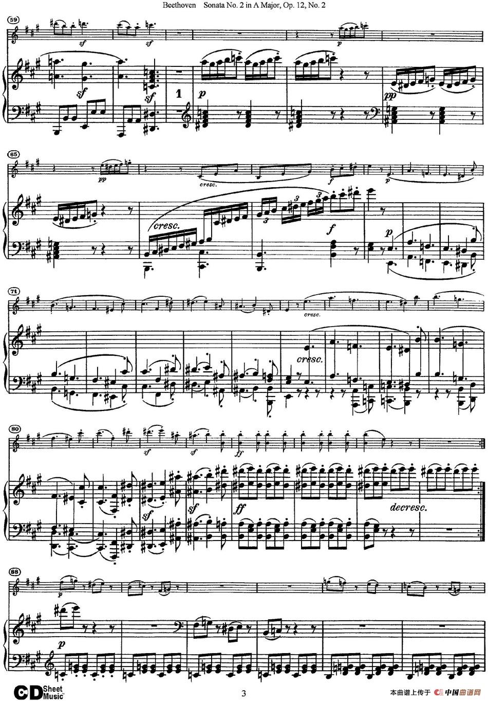 Violin Sonata No.2 in A Major Op.12 No.2（小提琴+钢琴伴奏