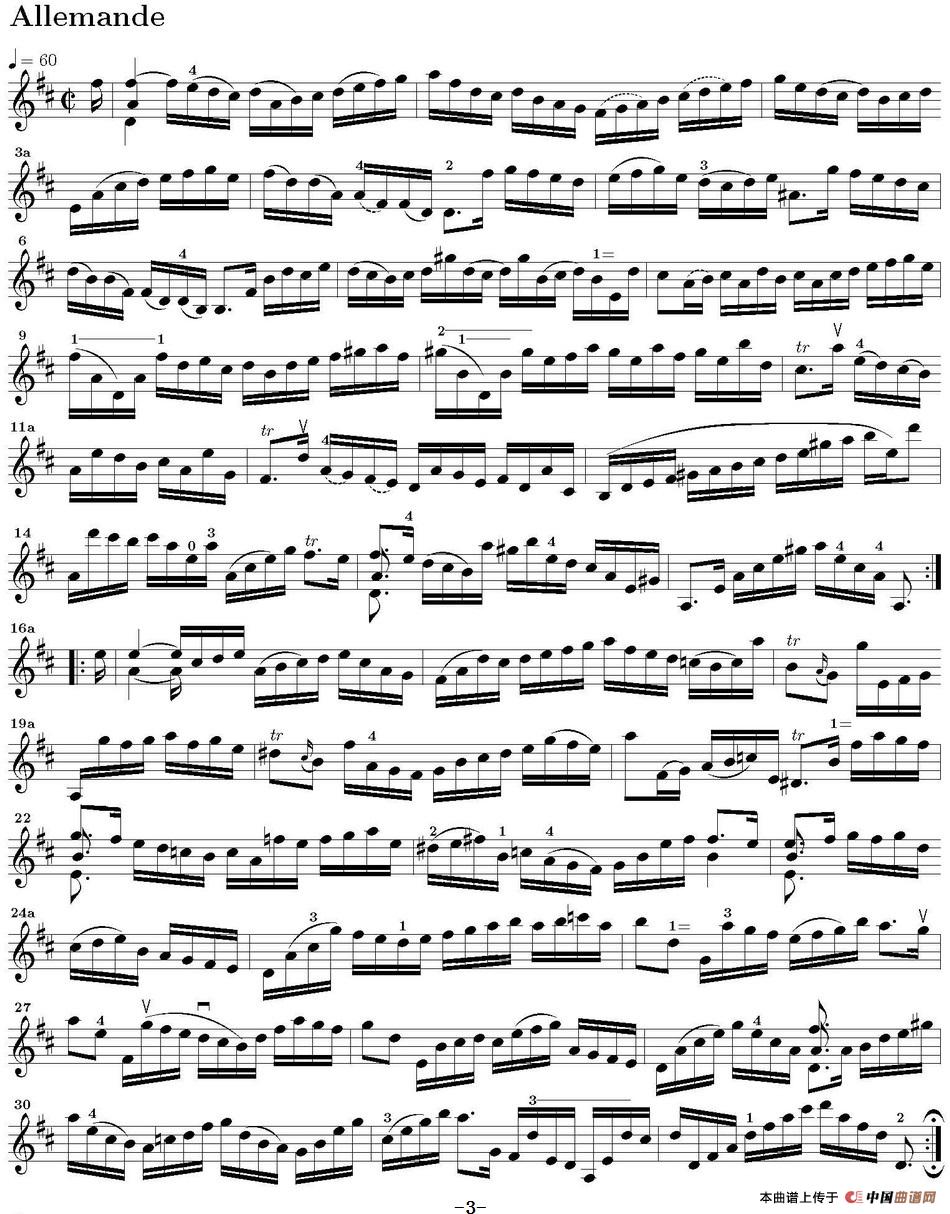 Six Suite Violincello Solo senza Basso（Suite I）（6首无伴