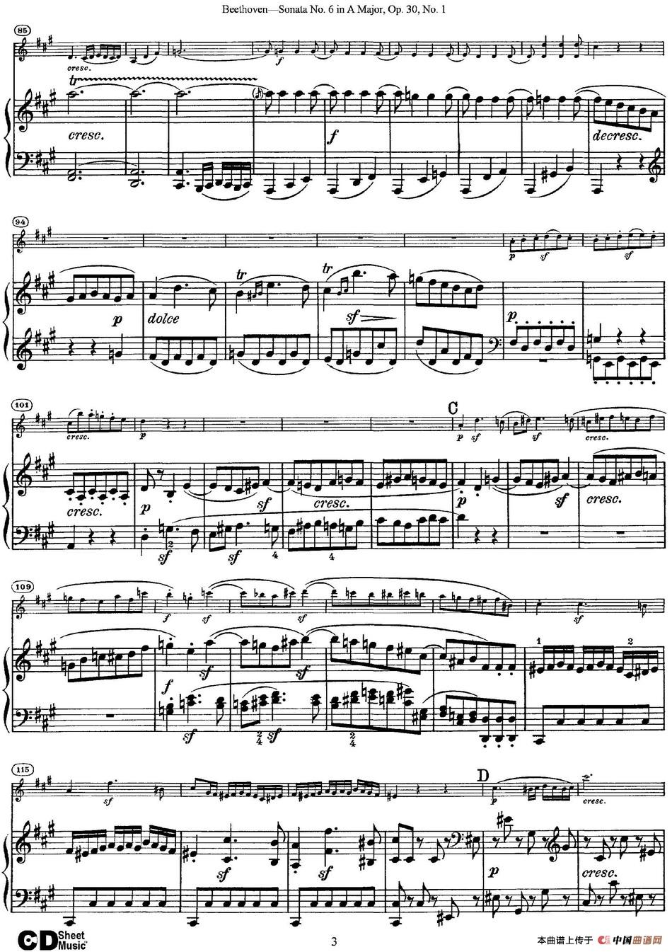 Violin Sonata No.6 in A Major Op.30 No.1（小提琴+钢琴伴奏