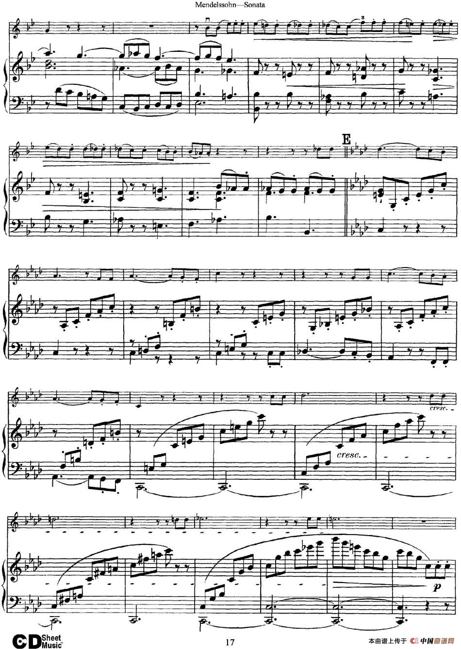 Mendelssohn Violin Sonata（小提琴+钢琴伴奏）