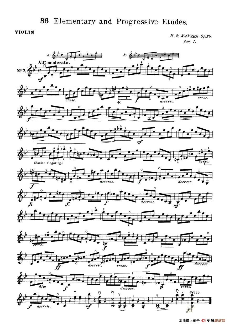 开塞（KAYSER 36首小提琴练习曲之7）