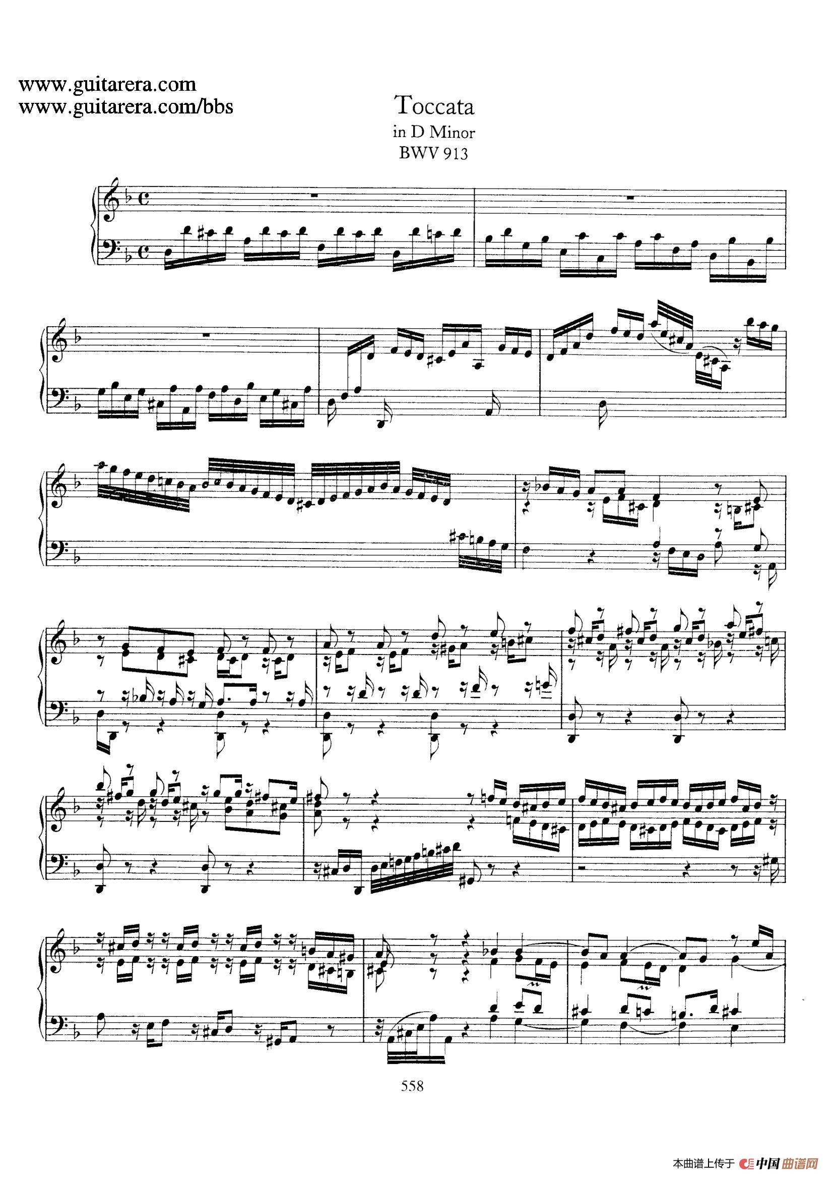 Toccata BWV 913（7首托卡塔·No.4.d小调）