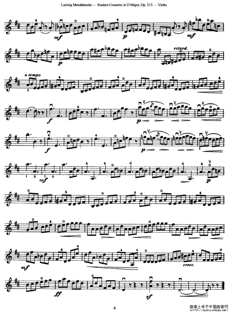 Student Concerto in DMajor小提琴谱