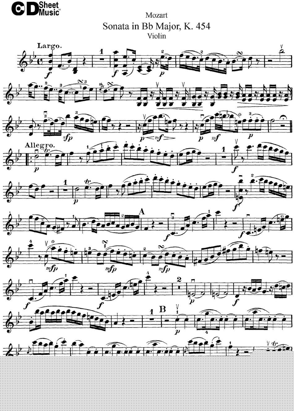 Violin Sonata in Bb Major K.454
