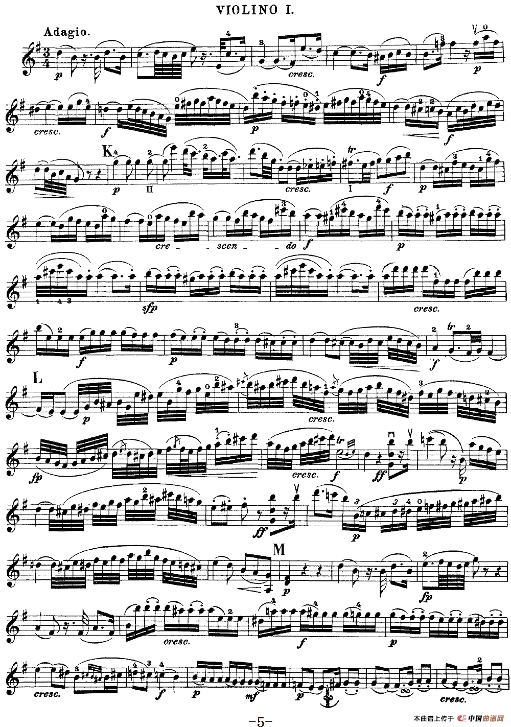 Mozart《Quartet No.20 in D Major,K.499》（Violin 1分谱）