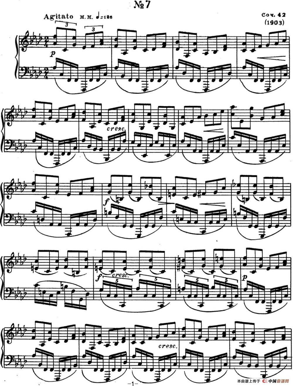 斯克里亚宾 钢琴练习曲 Op.42 No.7 Alexander Scriabin