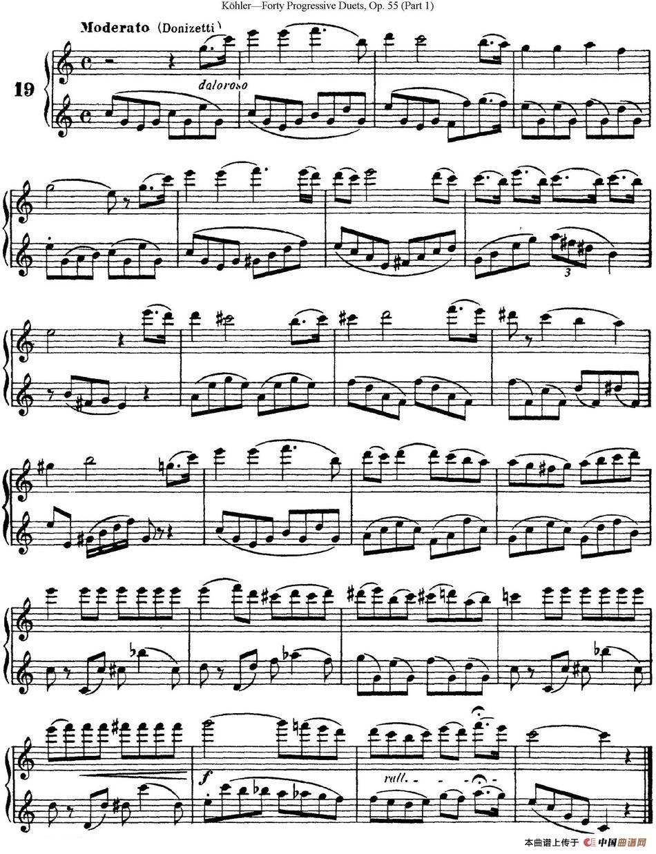 柯勒40首长笛提高练习曲OP.55（NO.19）